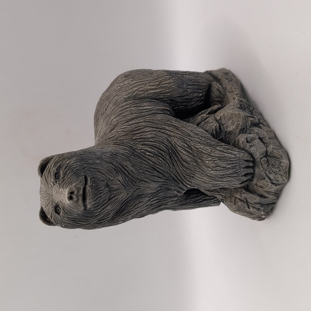 1985 Mount St. Helens Volcanic Ash Sculpture Black Bear - Hand Crafted & Signed - Picture 2 of 12